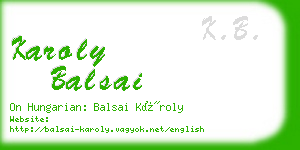 karoly balsai business card